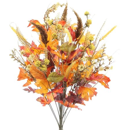 ADLMIRED BY NATURE Admired by Nature ABN3B003-GDOR-MIX 25 in. Artificial Autumn Flowers; Gold & Orange Mix - Fall Festive Harvest for Pumpkins; Pinecone; Maple Leaves & Berries Display ABN3B003-GDOR-MIX